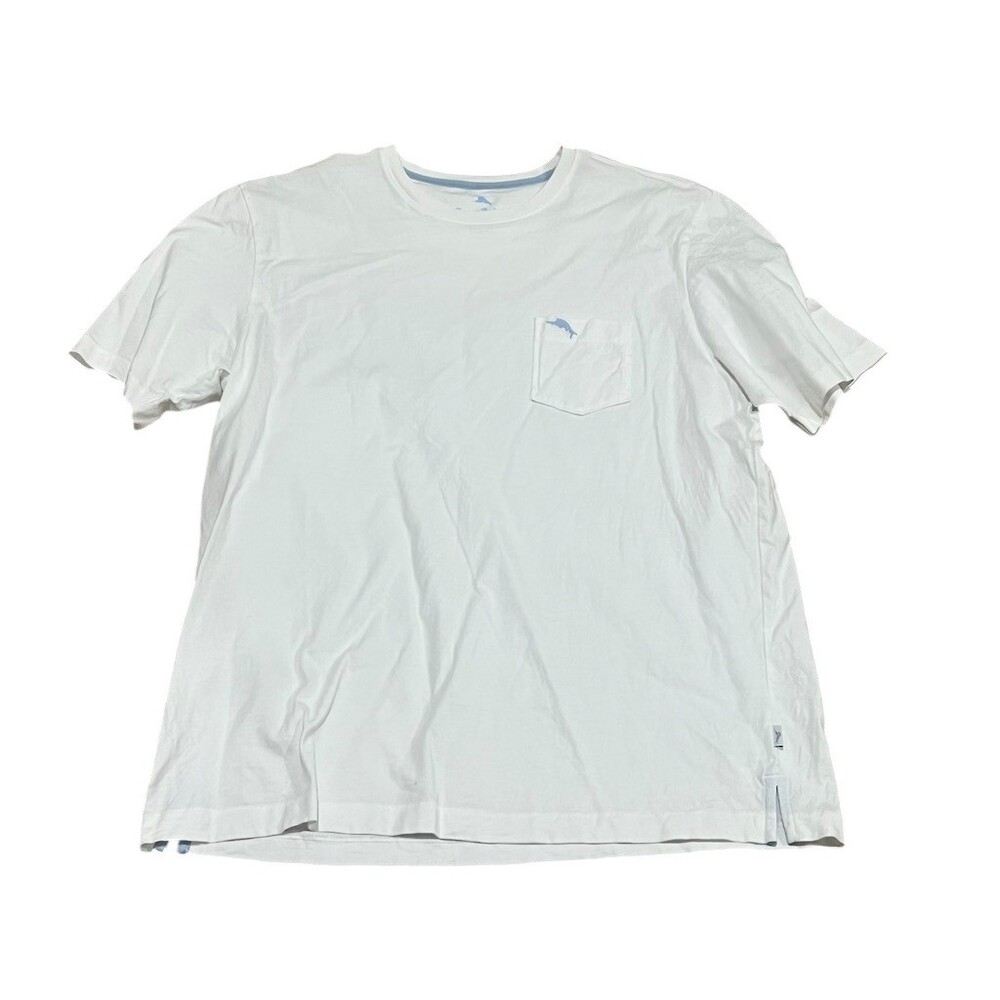 Tommy Bahama T-Shirt Mens Size L White Crew Neck Short Sleeve Pocket Tee - Picture 6 of 8